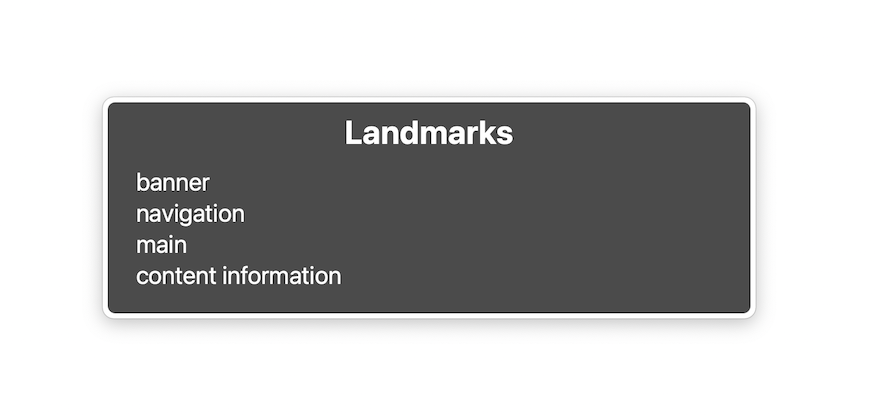 banner, navigation, main, content information